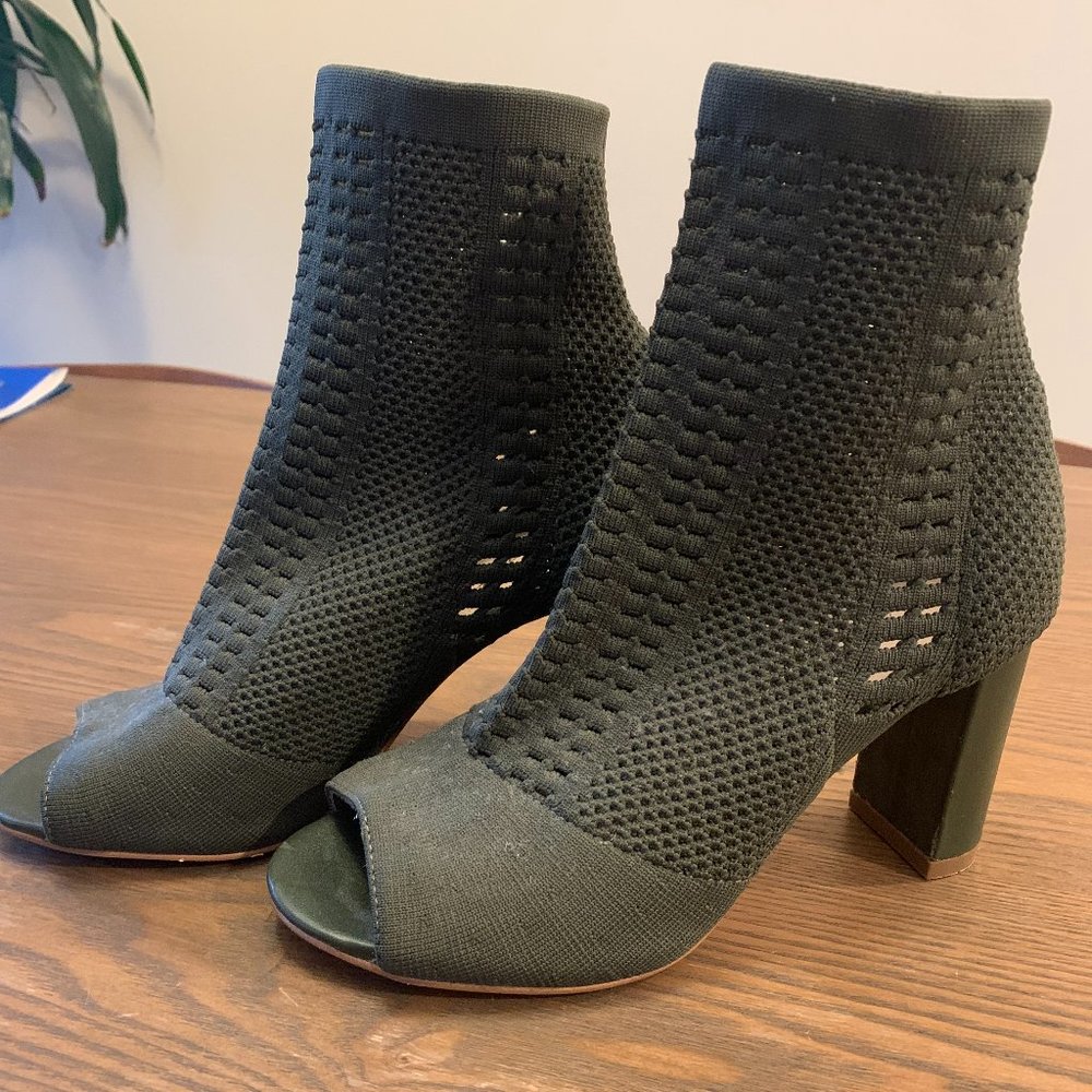 Matisse Sweater Sock Boots, Green, Women's Size 7